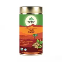 Чай туласи с имбирем, 100 г, Органик Индия; Tulsi Tea with Ginger, 100 g, Organic India